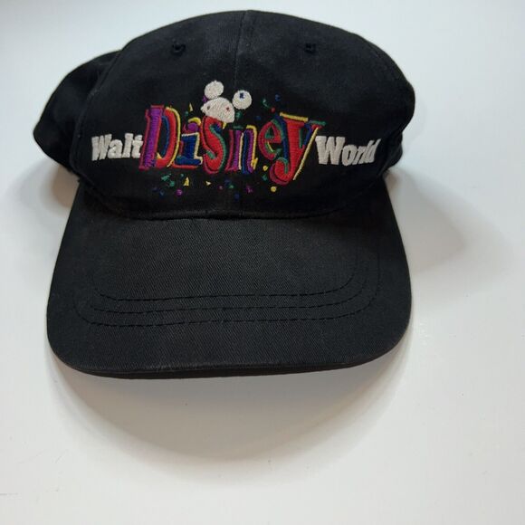 Vintage Walt Disney World Embordered Ball Cap Black Goofys Hat Shop 90s Y2K - Picture 2 of 9